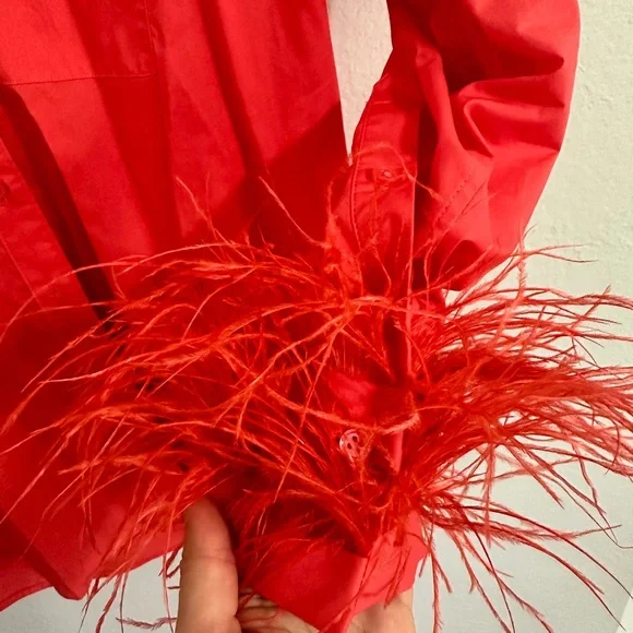 Coral J. Crew Collections Feather Button Down - Picture 4 of 7